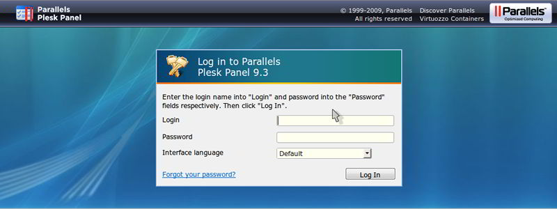 PLESK Admin Panel